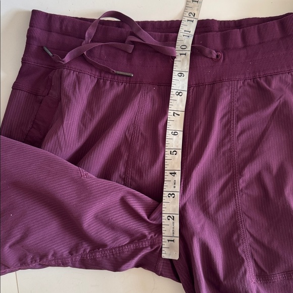 Lululemon Dance Studio Unlined Pinstripe Plum Burgundy Track Pants size 12 - Picture 4 of 8